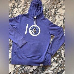tentree Blue Hoodie with White Logo